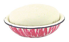 Dollhouse Miniature Bread Rising In Flow Red Bowl